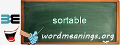 WordMeaning blackboard for sortable